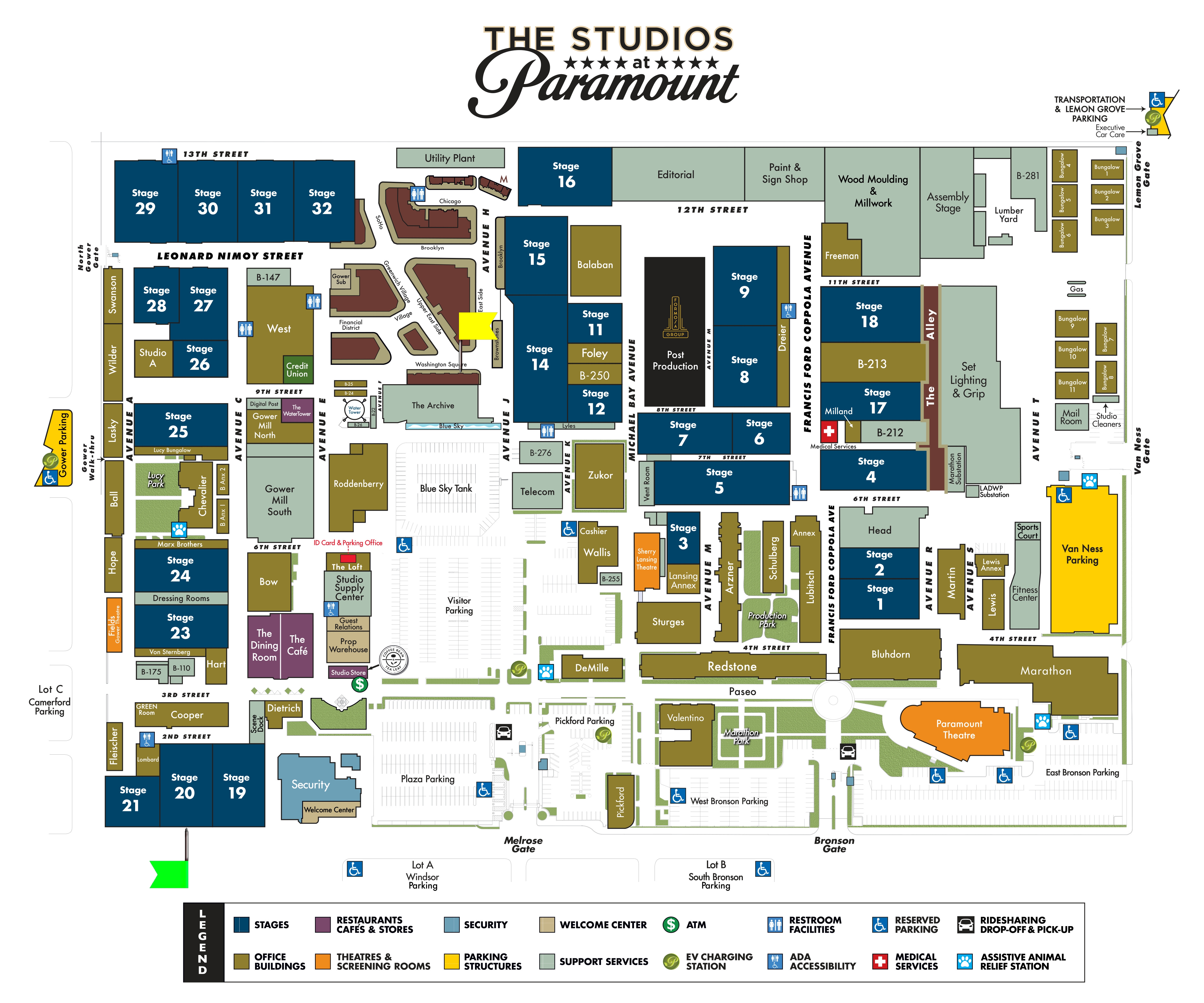 Studio Lot MapParamount StudiosHollywood