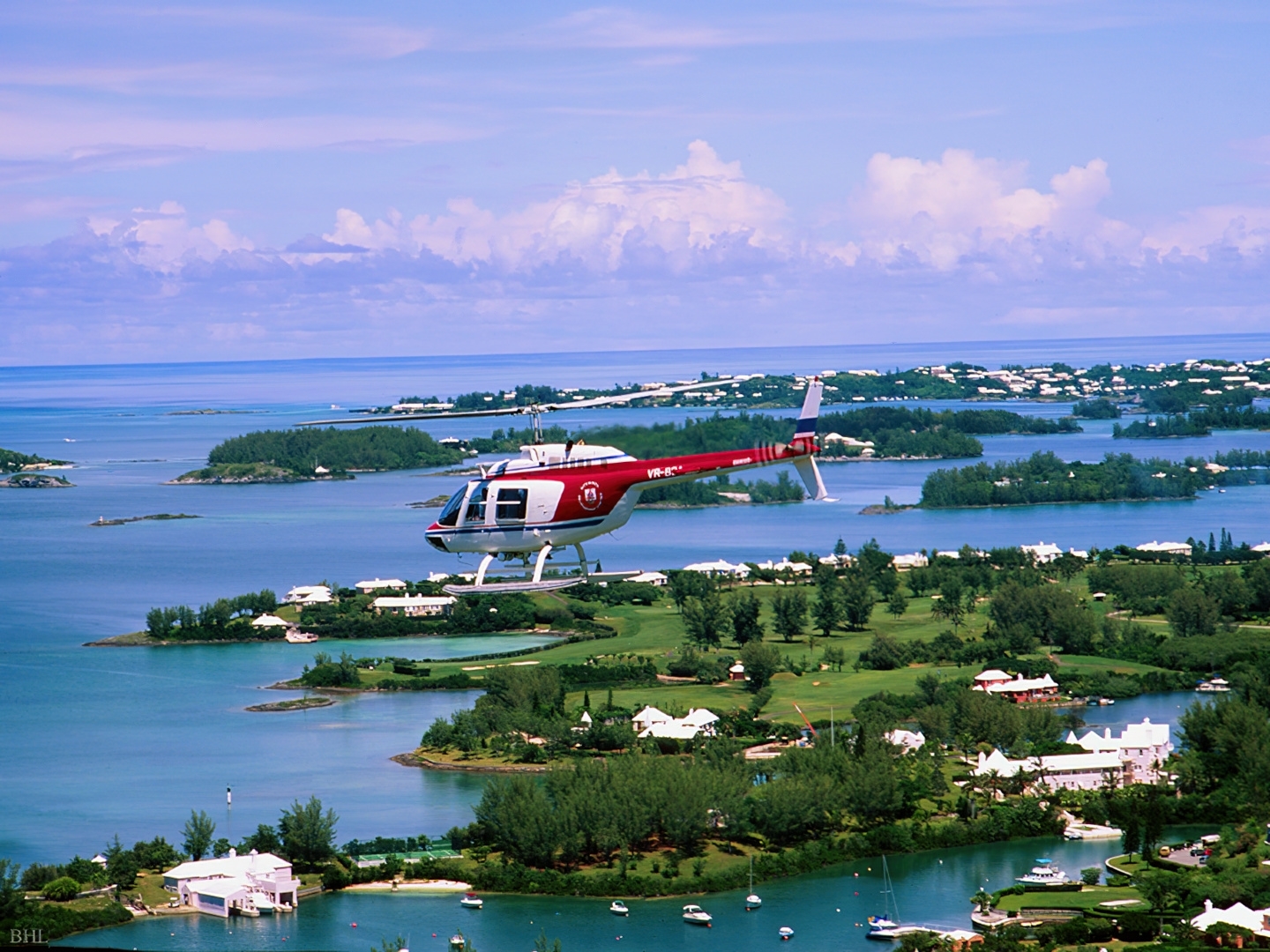 Bell Helicopters BH-206B JetRanger IIOur helicopter over Riddell's Bay, Warwick Parish, Bermuda
