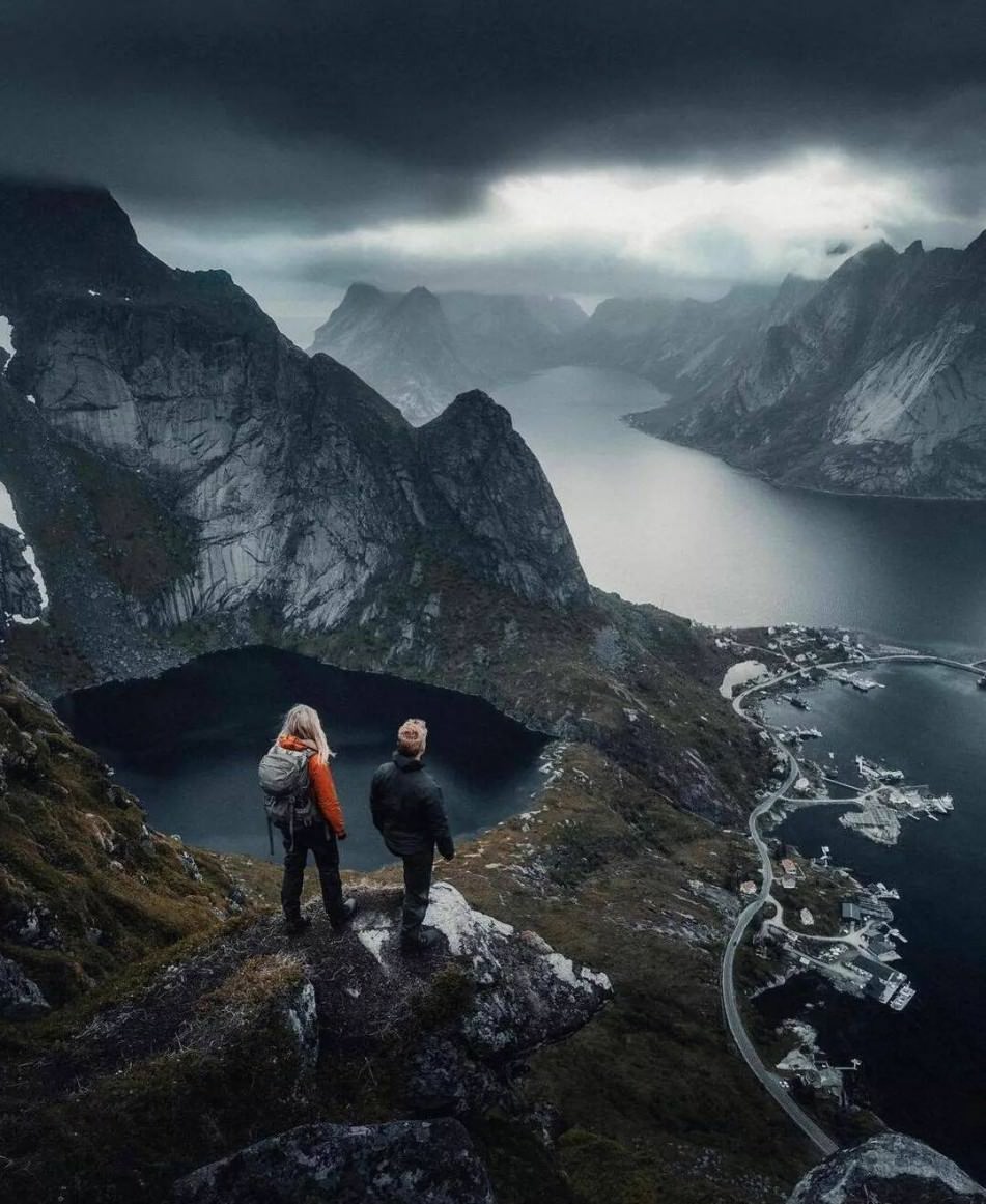 View from Reinebringen Mountain in Norway