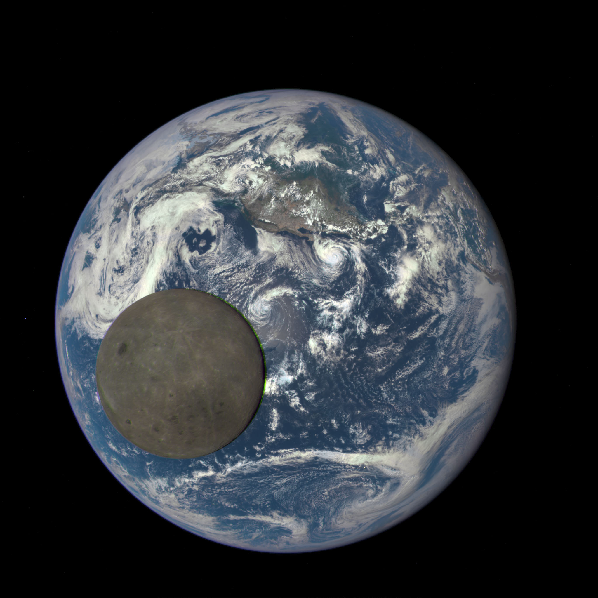 2015: Moon crosses Earth... from the EPIC/DSCOVR satellite