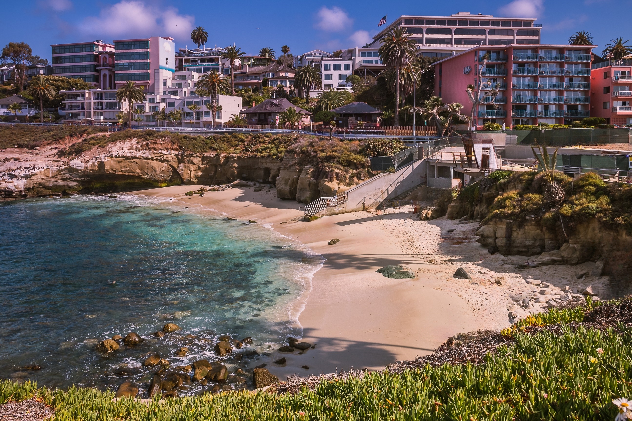 La Jolla Cove, La Jolla, San Diego, California, USA(2015)... photo by Randy Gibbons (Flickr) ... I removed people, shadows, construction, objects & cars